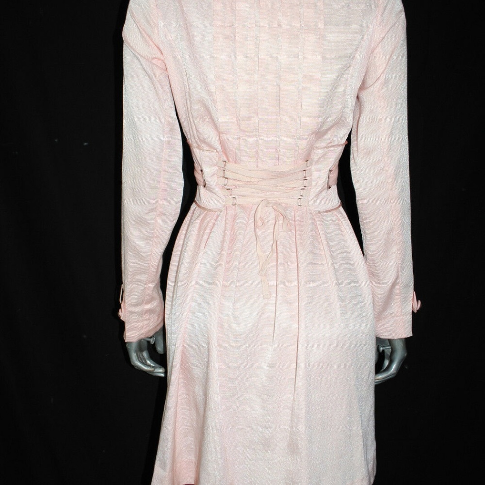 Aria Dress Peach Button Down Long Sleeves CORSET - Picture 6 of 8